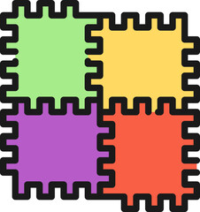 Kid play area mat line icon