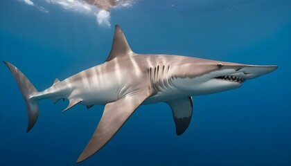 A Hammerhead Shark With Its Distinctive Dorsal Fin Upscaled 2