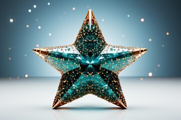 Star flashed with sparkles isolated on white background