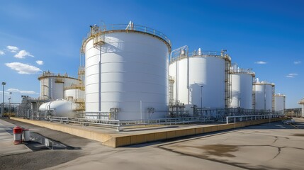 Fototapeta premium efficiency modern chemical plant illustration sustainability automation, production process, engineering design efficiency modern chemical plant