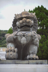 Lion Statue in National Palace Museum, Taipei, Taiwan - obrazy, fototapety, plakaty