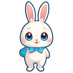 Fototapeta premium Sticker Smiling Cartoon Rabbit Illustration, Rabbit Transparency 