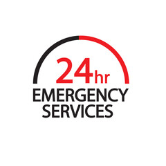 Emergency services 24 hours icon. Vector illustration