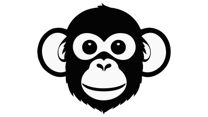 monkey face shape silhouette vector