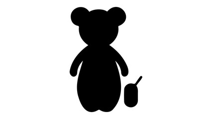 silhouette of a bear with honey
