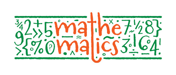 math word and math symbols. math background concept. mathematics and symbols