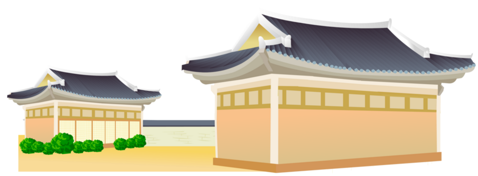 전통 단층 기와집 마을