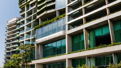Fototapeta premium modern buildings that begin to blend with nature
