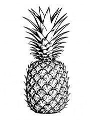 Coloring page - A pineapple, coloring book style, Generative AI, Generative, AI