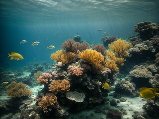 Naklejka na ściany i meble Marine life underwater in the ocean on World Oceans Day