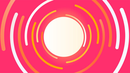 Cute reddish pink background with white circle and yellow and orange outline emphasis on concepts and topics