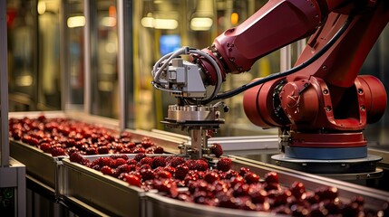 automation machinery food processing illustration technology manufacturing, packaging cutting, slicing grinding automation machinery food processing - obrazy, fototapety, plakaty