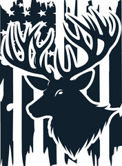 Deer Flag Svg, Deer Hunt Flag Svg, Hunting Flag Svg, Nature deer Svg, Deer and USA Flag Svg, Deer face Svg, Deer Head Svg