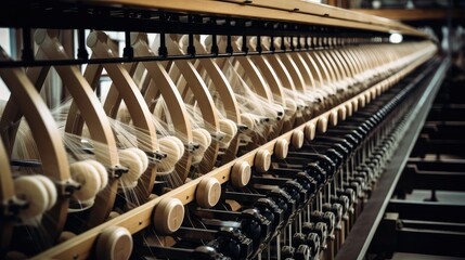 cotton mill textile mill illustration weaving yarn, thread silk, wool production cotton mill textile mill