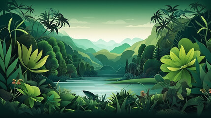 green jungle tropical rain forest nature landscape