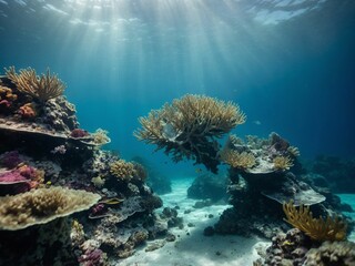Marine life underwater in the ocean on World Oceans Day