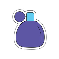 Vector perfume sticker on a white background.