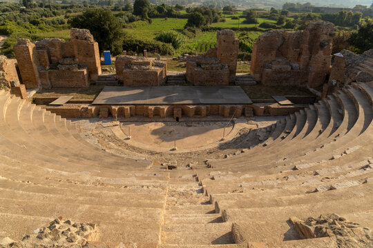 roman odeon theater  in ancient nikopolis area preveza perfecture greece