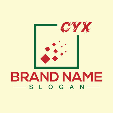 Minimal Initial CYX Logo Design with Handwriting Style Vector and Illustration