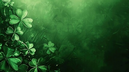 St. Patrick's Day background with clover leaves