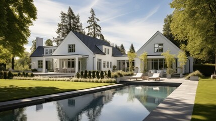 rustic residential farmhouse building illustration architecture design, cozy retreat, family traditional rustic residential farmhouse building