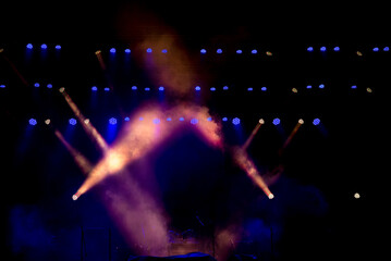 Fototapeta na wymiar Free stage with multicolored lights