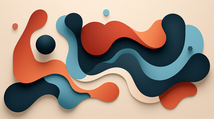abstract shapes in paper cut style design