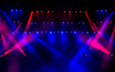 Free stage with red and blue lights