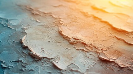Warm sunset colors blend on textured acrylic paint, creating an abstract, artistic background with vivid gradients.