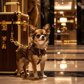 chiwawa dans un h&ocirc;tel de luxe