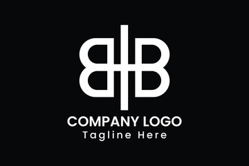 letter bb logo, letter b and + sign logo, letter b and i logo, logomark, brandmark - obrazy, fototapety, plakaty
