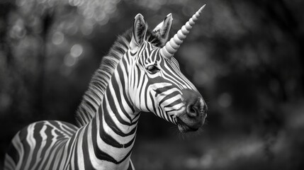 Fototapeta na wymiar A colorful rainbow zebra unicorn