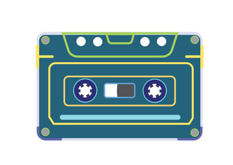 Cassette tape recorder. Media recording devices in the form of audio in ancient times. vintage tape cassette. Modern and Retro design. 