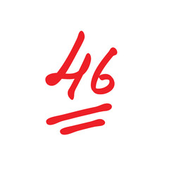 46 points exam score, forty six points test results, vector illustration