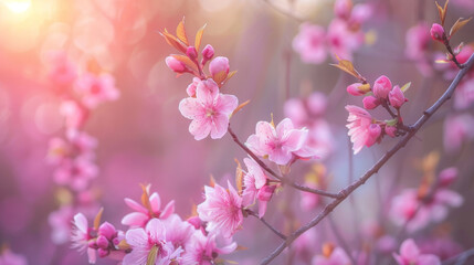 Fototapeta na wymiar cherry blossom in spring, soft focus and shallow DOF