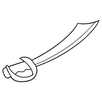 recommend clip art: pirate sword illustration hand draw outline isolated vector