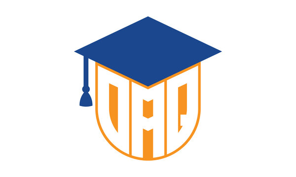 OAQ initial letter academic logo design vector template. monogram, abstract, school, college, university, graduation, symbol, shield, model, institute, educational, coaching canter, tech, sign, badge
