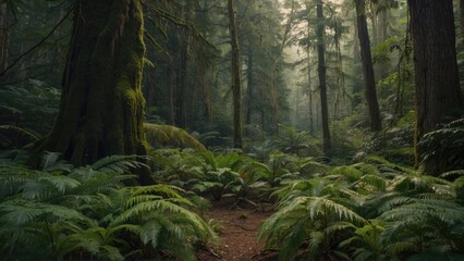 a very beautiful view of the forest in the past 