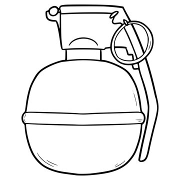 black and white grenade drawing clip art preview