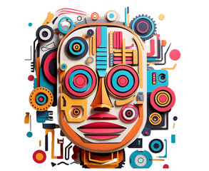 Illustration of the paper mask on a translucent background