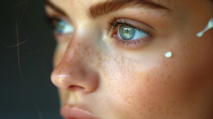 Obraz premium portrait, young pretty girl in a spa salon, facial cream treatment