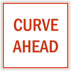 Railroad safety sign curve ahead