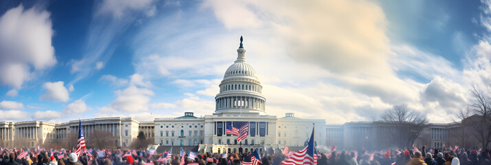 Historic event displaying unity and national pride at the heart of Washington D.C. - obrazy, fototapety, plakaty