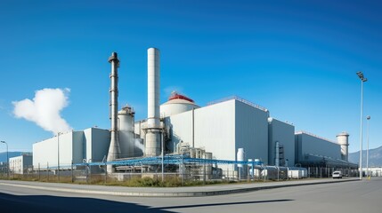 Fototapeta premium manufacturing fuel factory building illustration plant construction, machinery equipment, technology process manufacturing fuel factory building