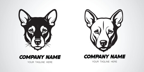 A dog logo company image vector with a head dog illustration symbol design


