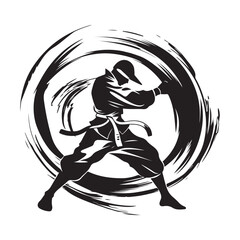 Karate player Silhouette vector design and illustration. Karate player vector art, icons, and vector images