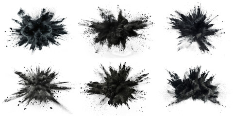 Abstract black in splash, paint, brush strokes, stain grunge isolated on background, Japanese style.