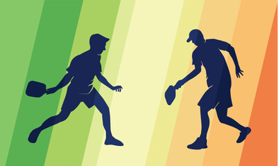 Premium Illustration of pickleball feature players  graphic  for any graphic purpose	