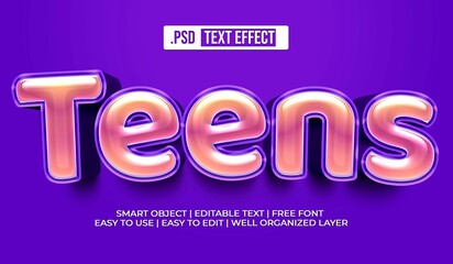 Teens Text Style Effect