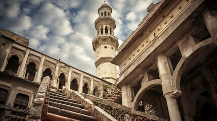 architecture old mosque building illustration religious prayer, dome courtyard, islamic heritage architecture old mosque building